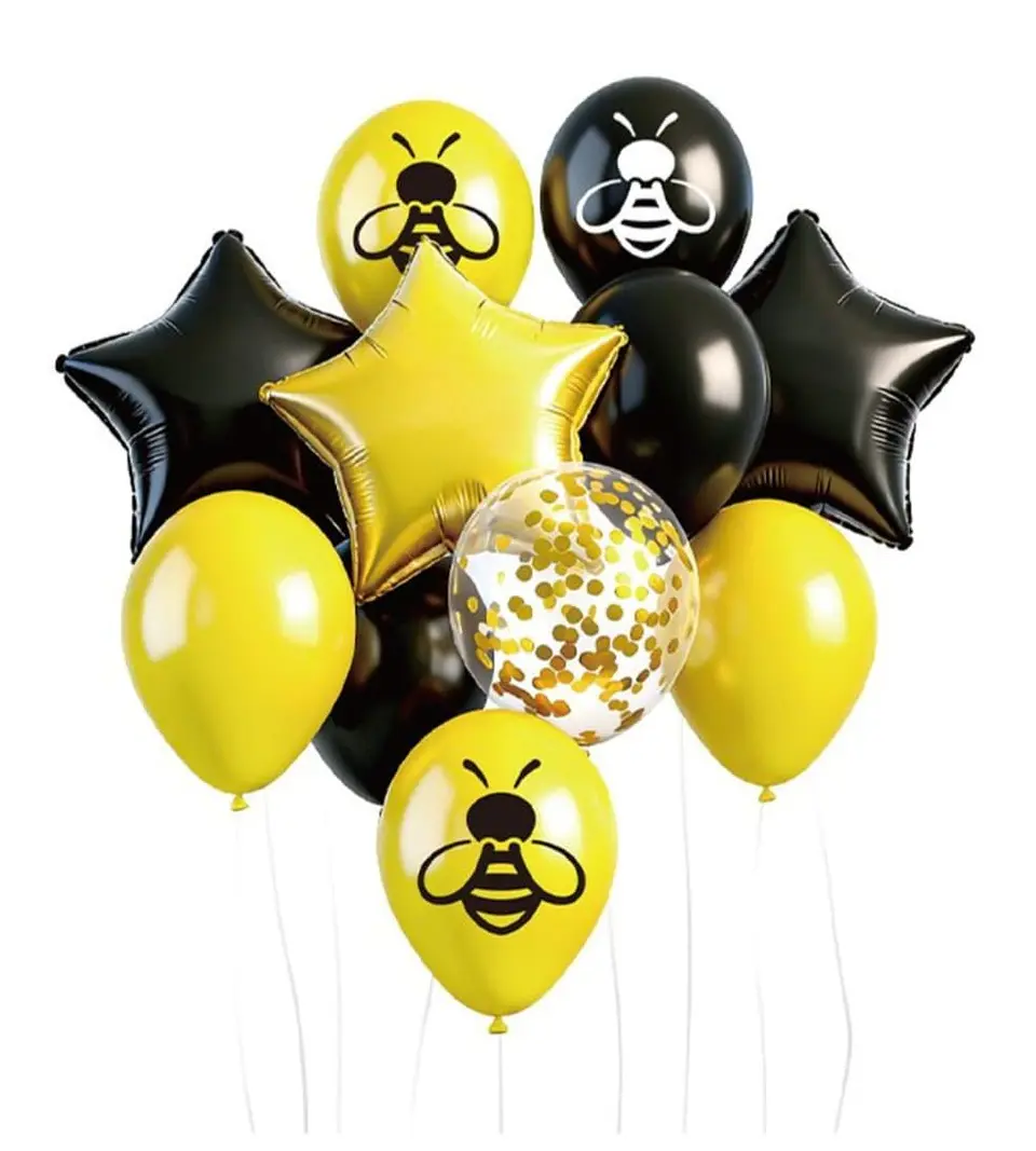 Set de globos decorativos abejita 12 unidades  1