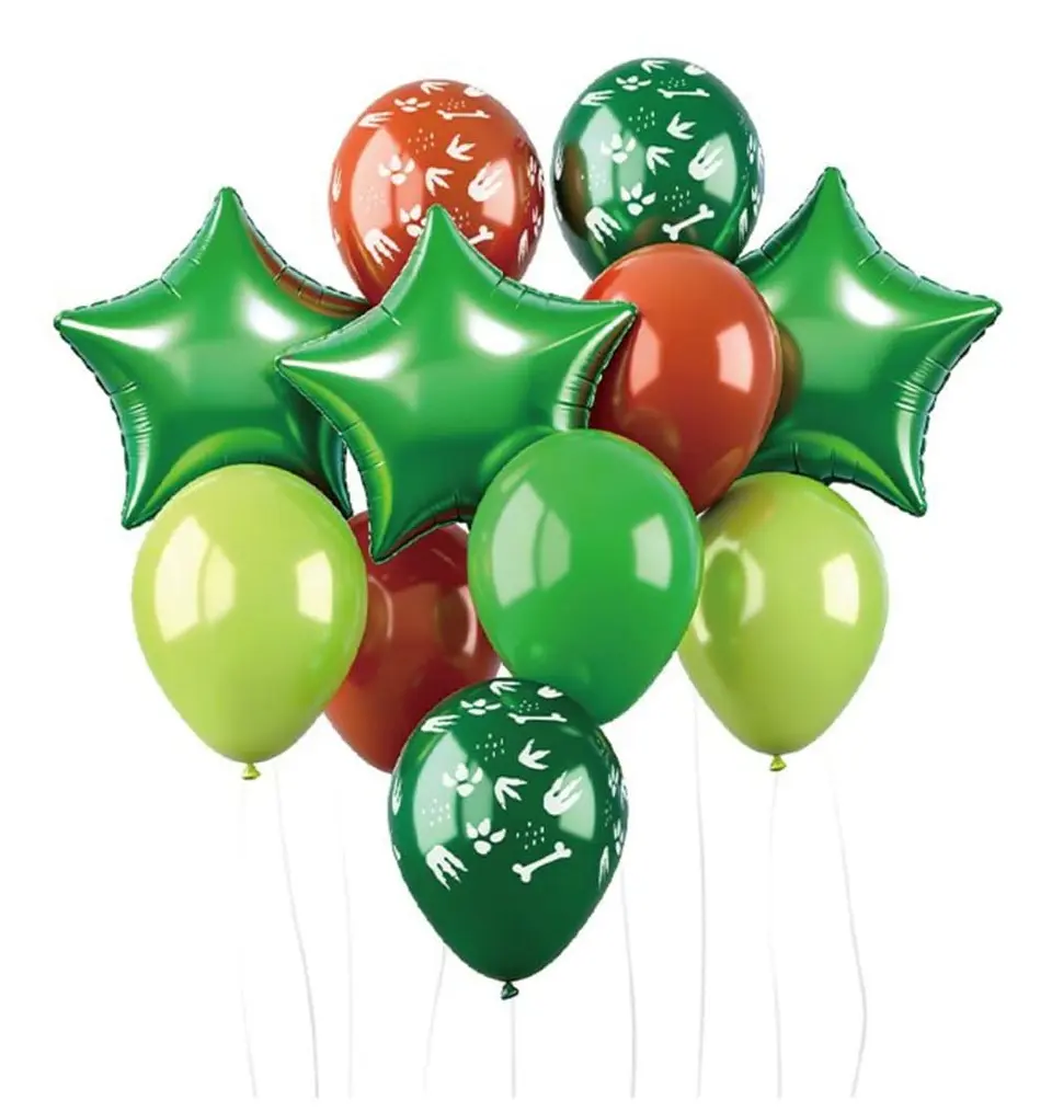 Set de globos decorativos Dinosaurio 12 unidades 1