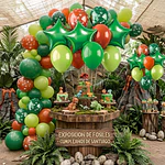 Set de globos decorativos Dinosaurio 12 unidades