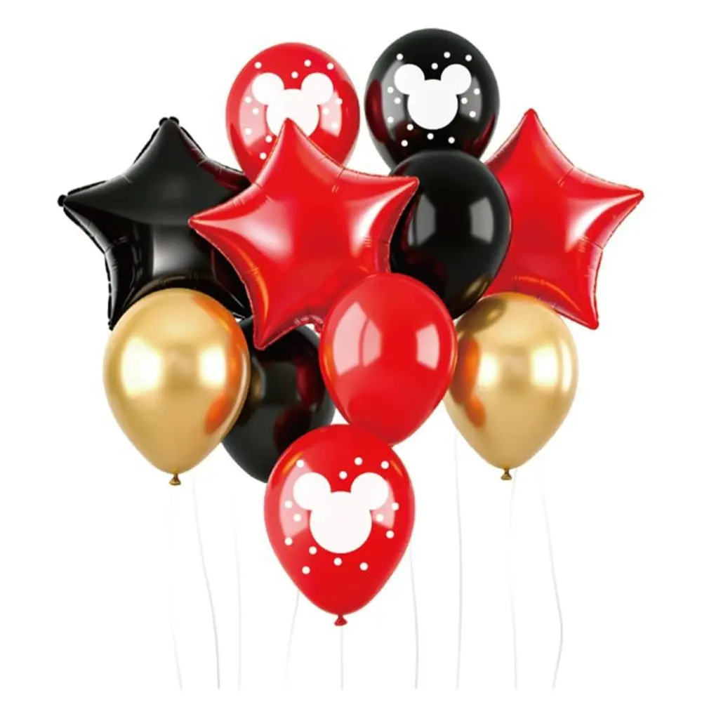 Set de globos decorativos mickey mouse 12 unidades