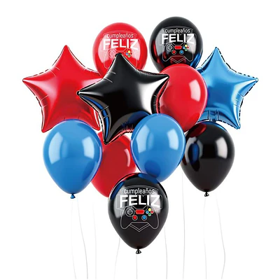 Set de globos decorativos video juegos 12 unidades