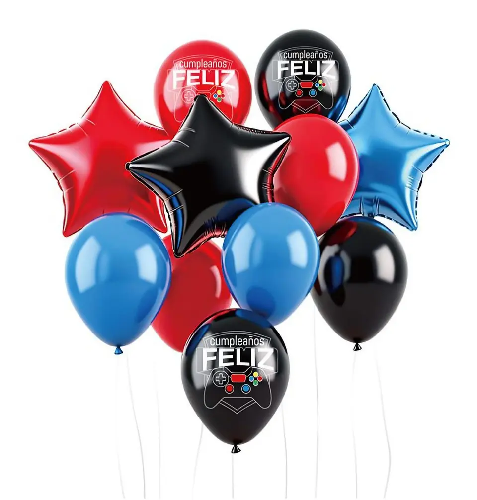 Set de globos decorativos video juegos 12 unidades 1