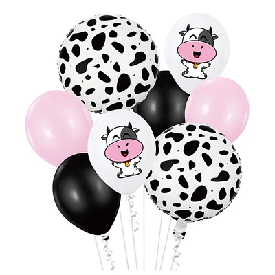 Set de globos decorativos vaca 8 unidades