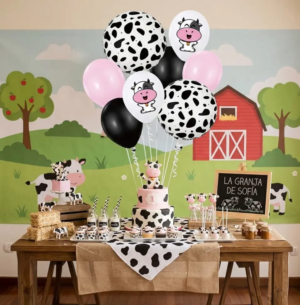 Set de globos decorativos vaca 8 unidades 2