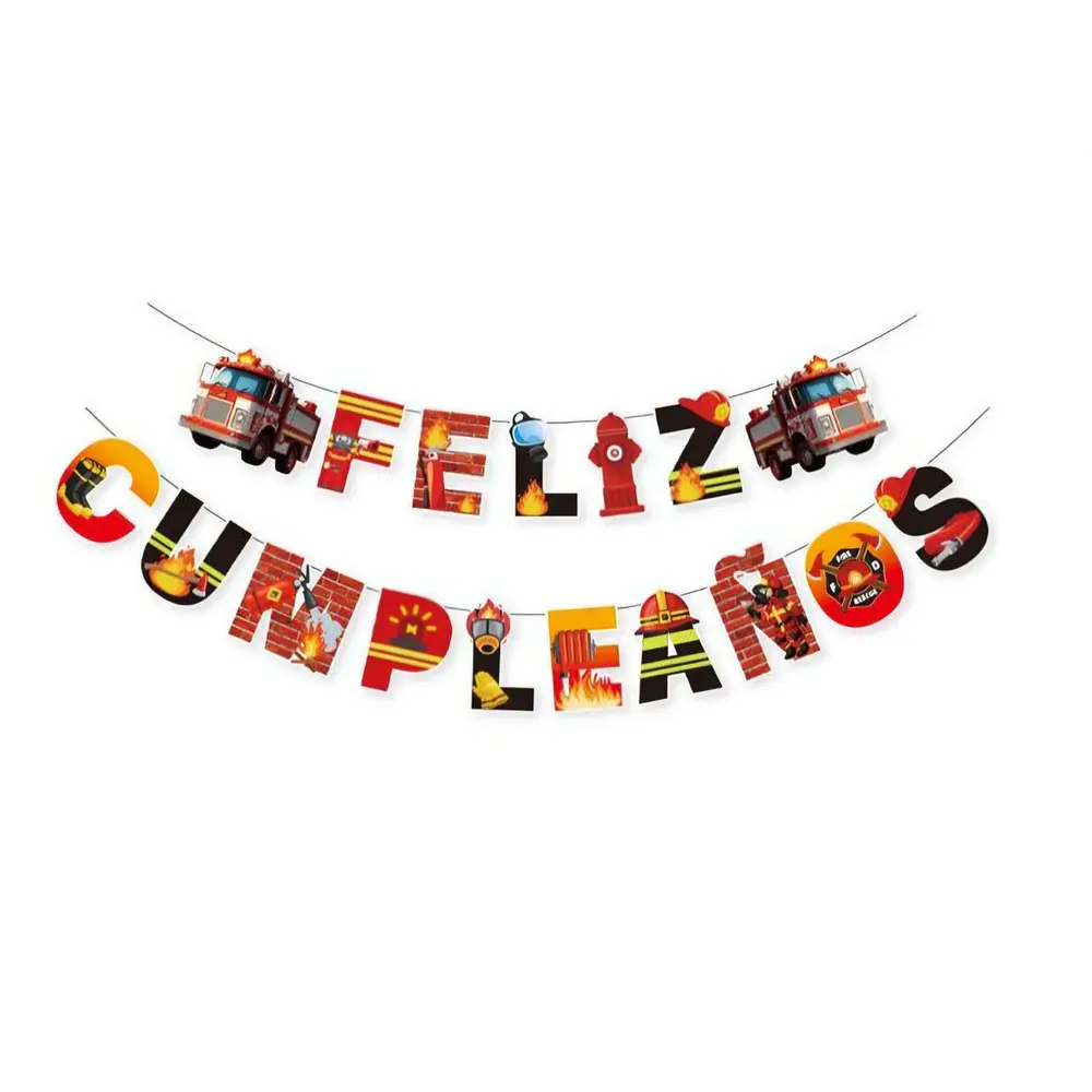 Guirnalda feliz cumpleaños Bomberos