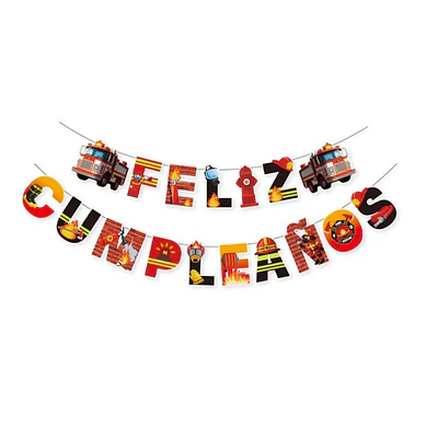 Guirnalda feliz cumpleaños Bomberos