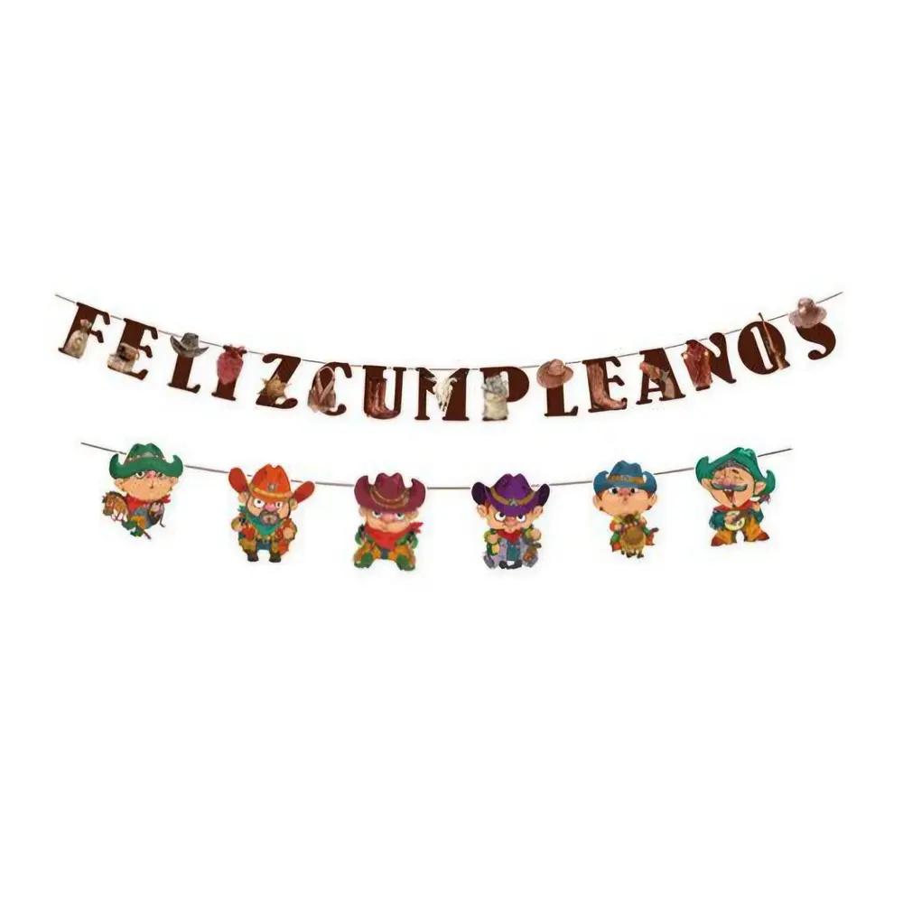 Guirnalda feliz cumpleaños vaqueros