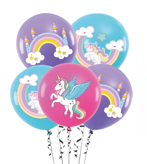 Set de globos unicornio 5 unidades