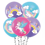 Set de globos unicornio 5 unidades