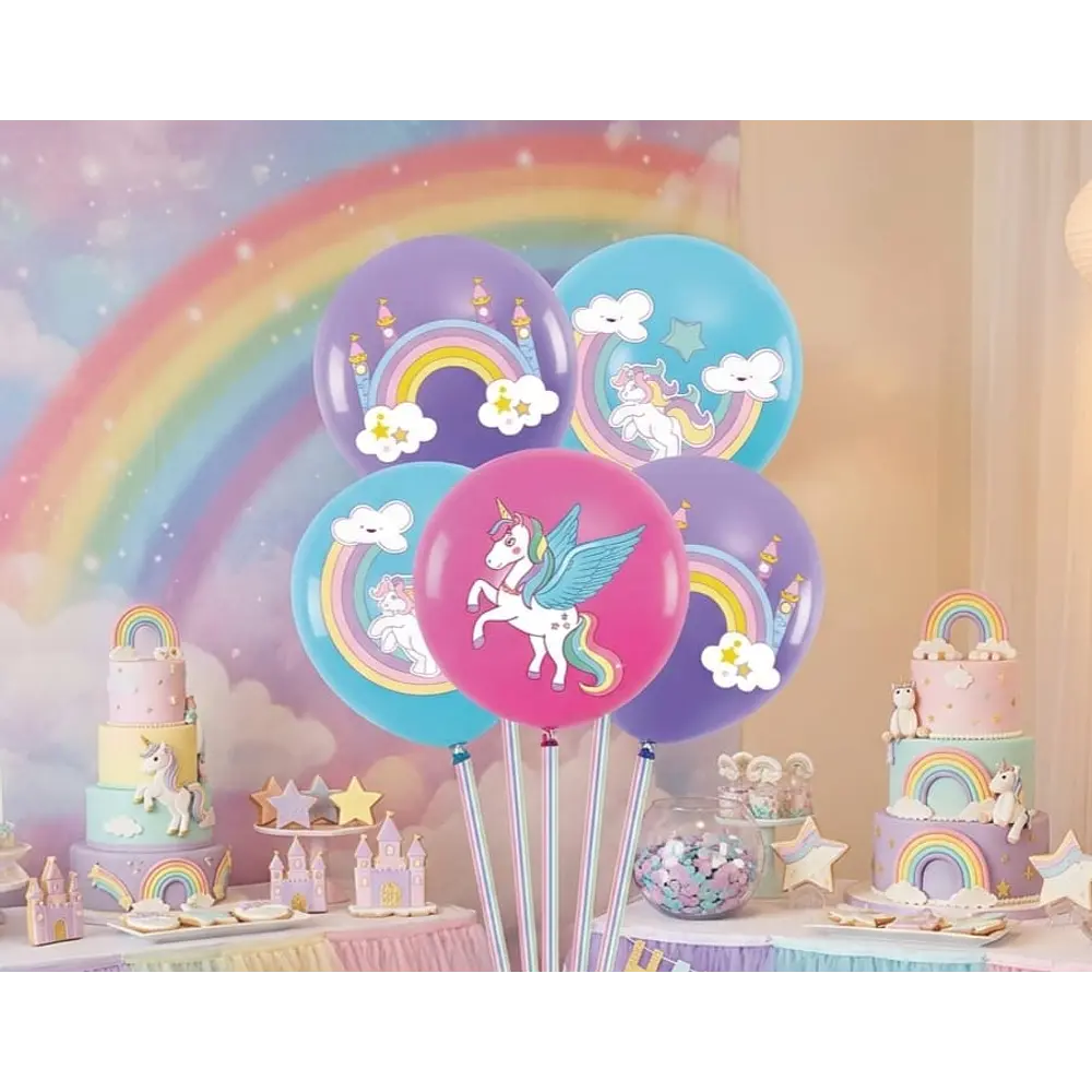 Set de globos unicornio 5 unidades