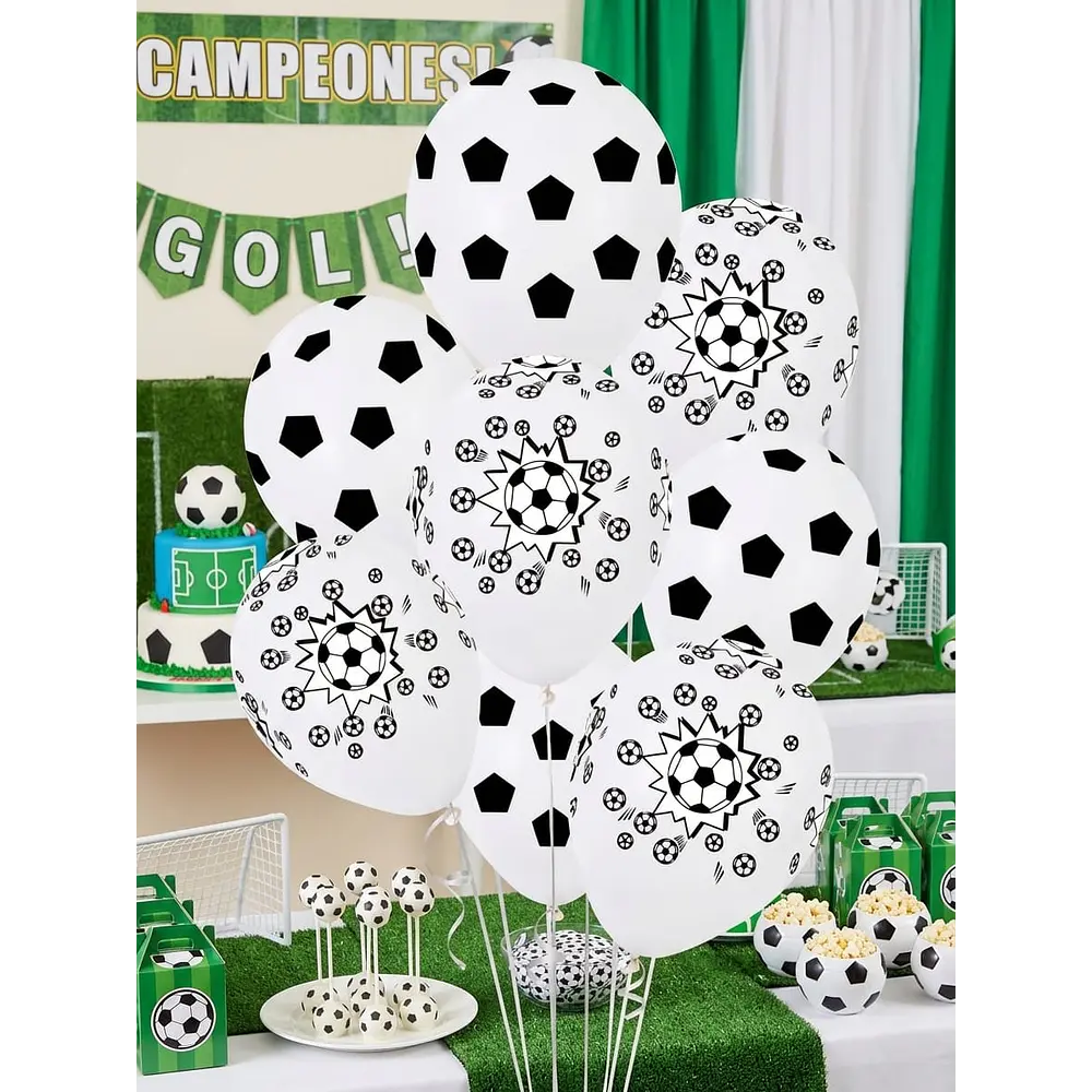 Set globos látex futbol 12 unidades