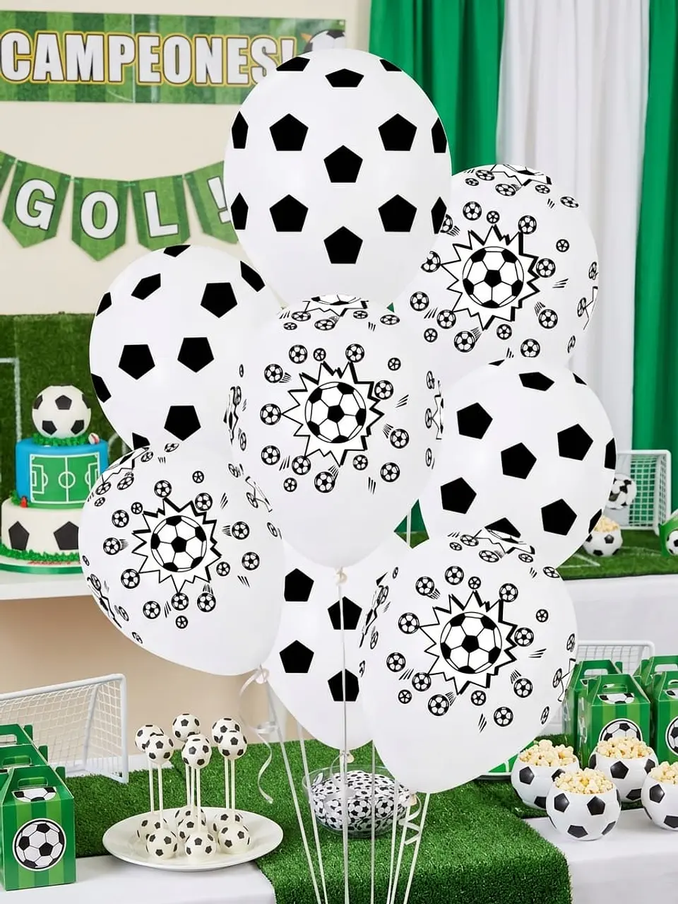 Set globos látex futbol 12 unidades 2