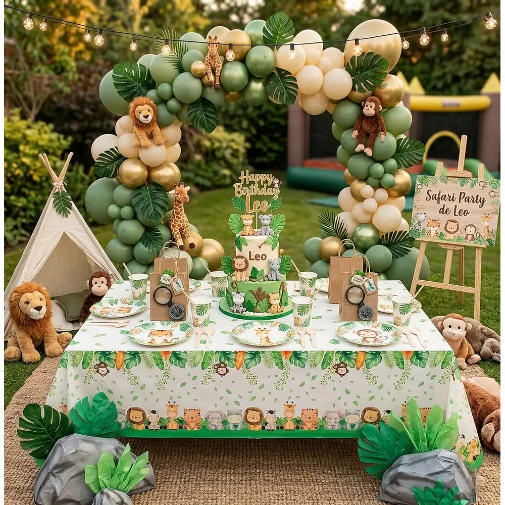 Mantel plástico animalitos de la selva