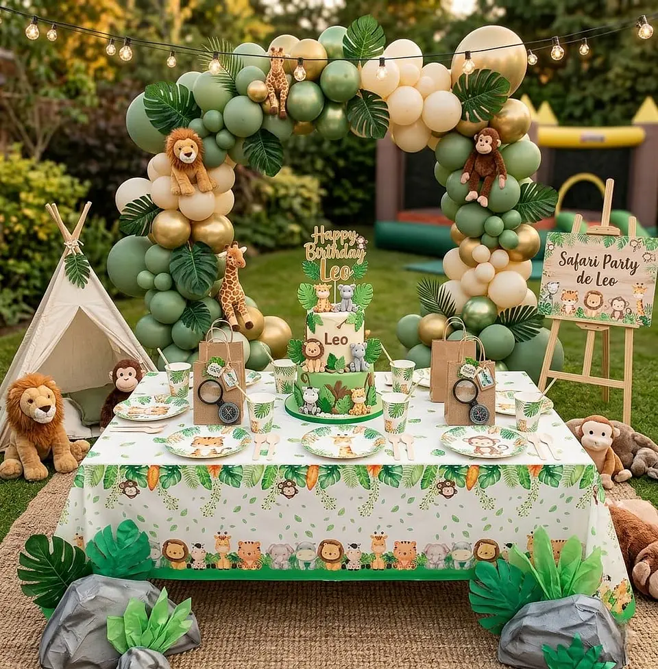 Mantel plástico animalitos de la selva 2