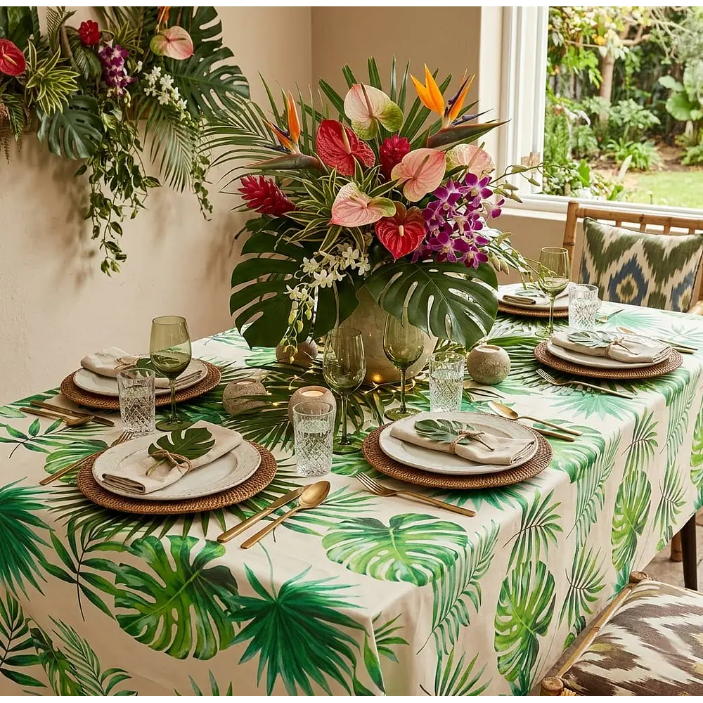 Mantel decorativo hojas