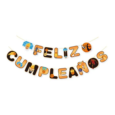 Guirnalda feliz cumpleaños basquetbol