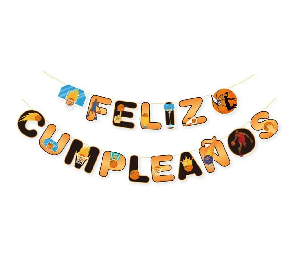 Guirnalda feliz cumpleaños basquetbol 1