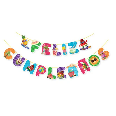Guirnalda feliz cumpleaños frutas