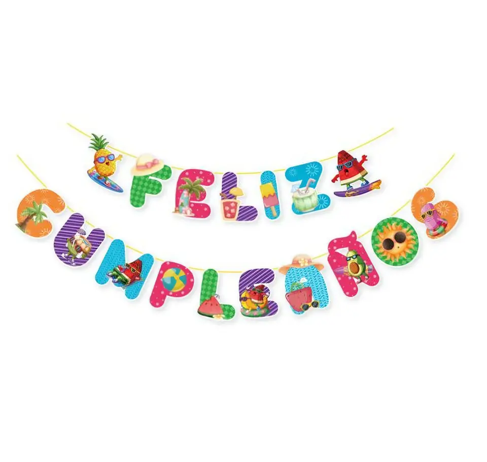 Guirnalda feliz cumpleaños frutas 1