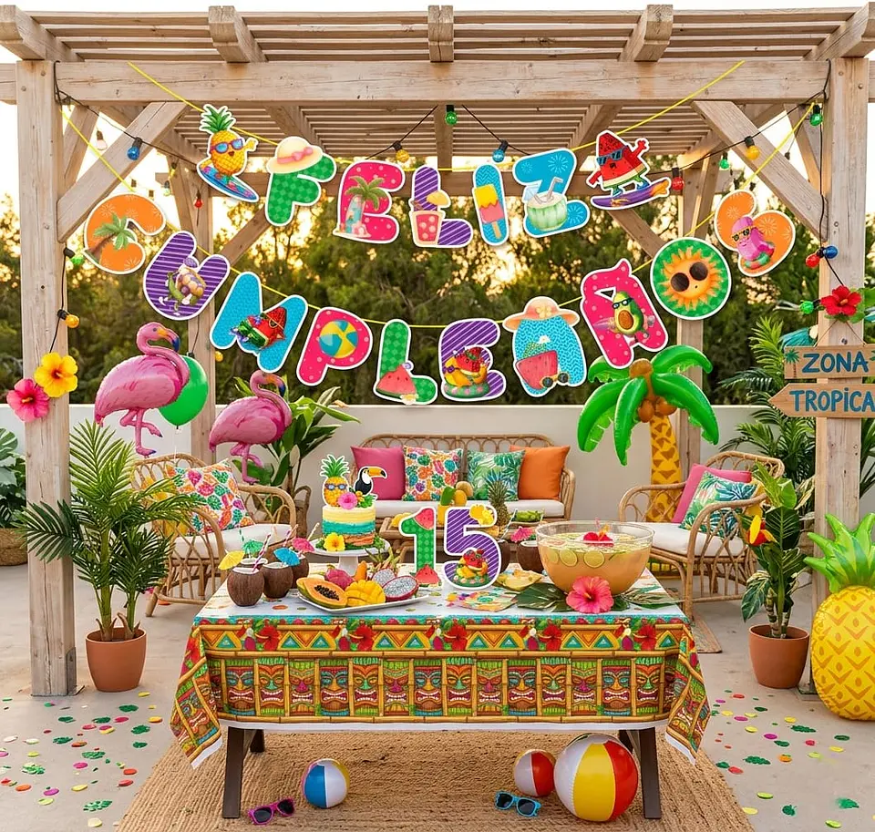 Guirnalda feliz cumpleaños frutas 2