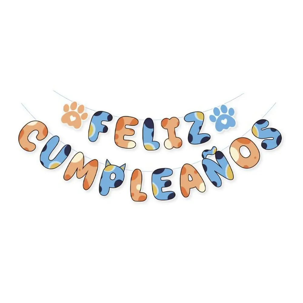 Guirnalda cumpleaños huellas perros y gatos