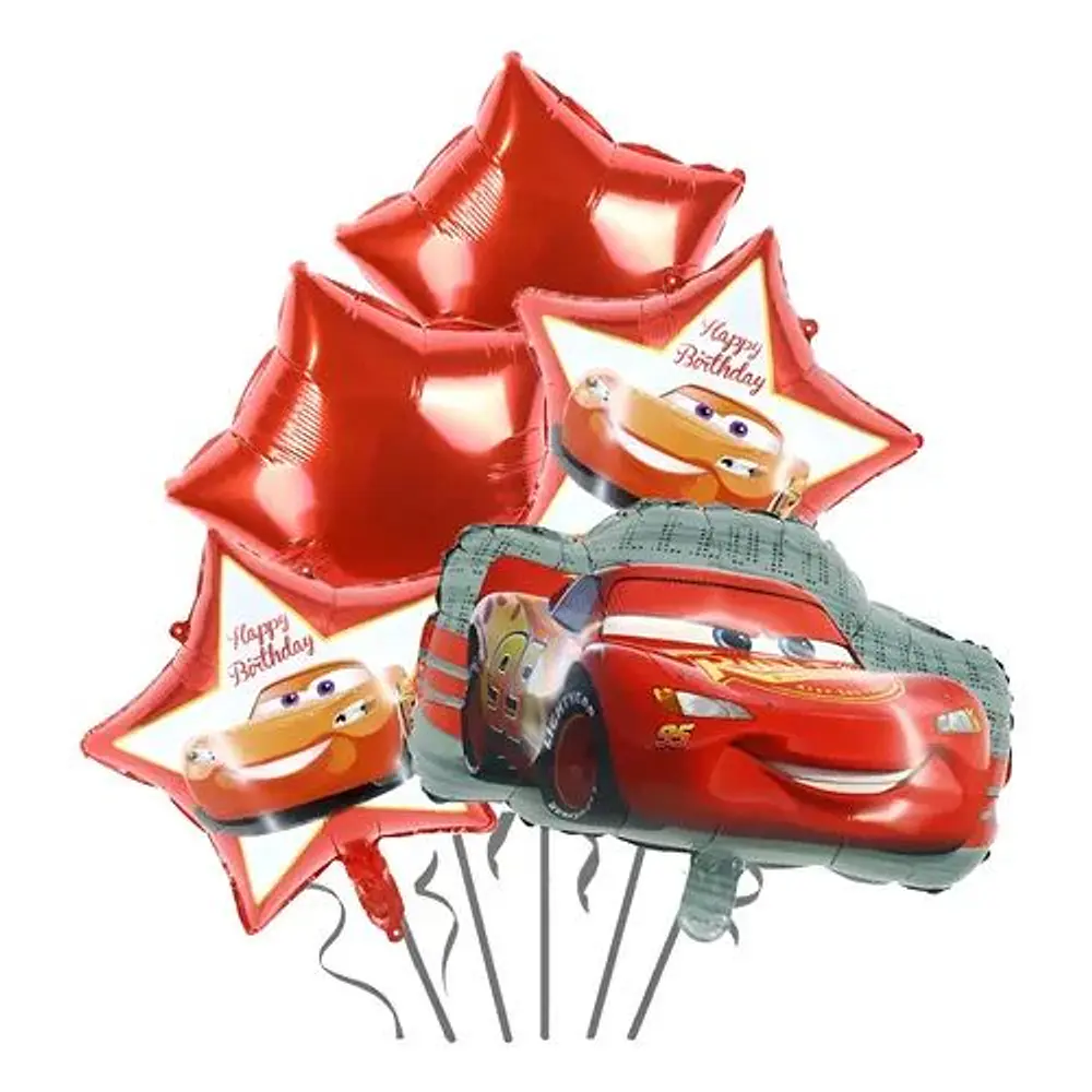 Set de globos cars 5 piezas