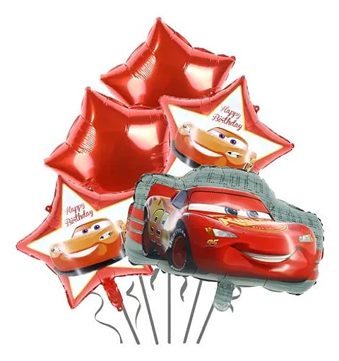 Set de globos cars 5 piezas