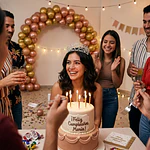 Corona metálica brillante feliz cumpleaños 