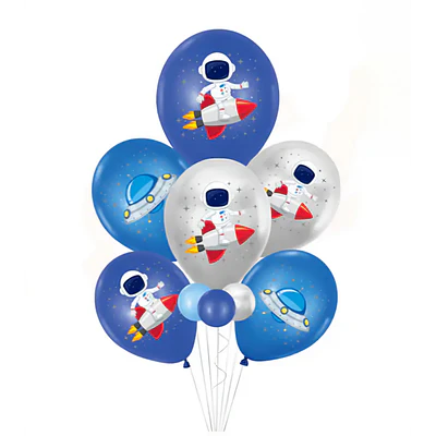 Globos látex astronauta 12 unidades 
