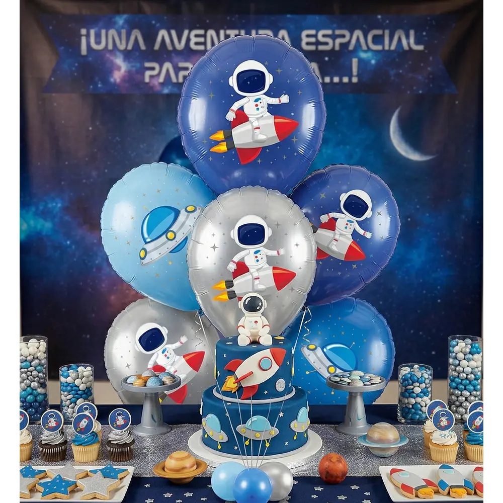 Globos látex astronauta 12 unidades 