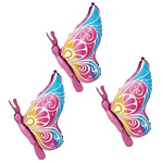 Globos metálicos mariposa 3 unidades 29 cm