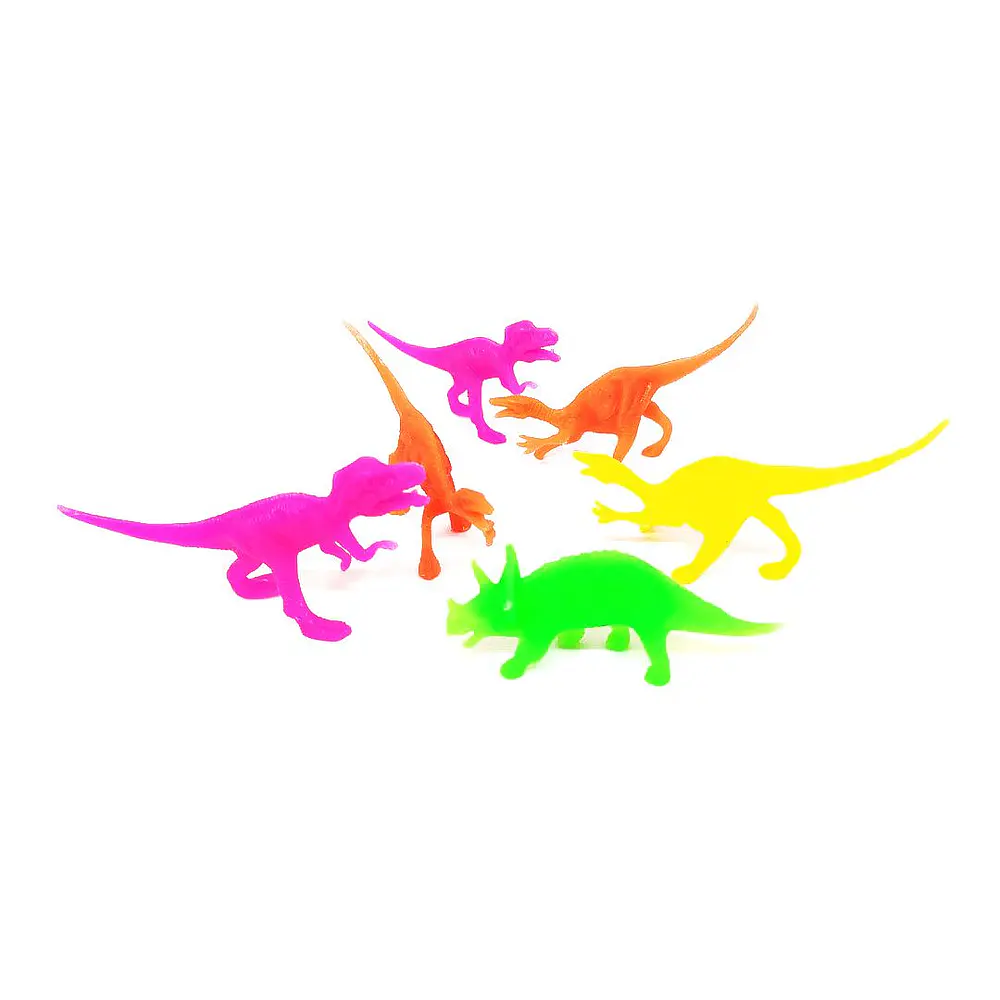 Juguetes dinosaurio mix flúor 6 unidades