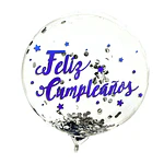 Globo burbuja confetti feliz cumpleaños