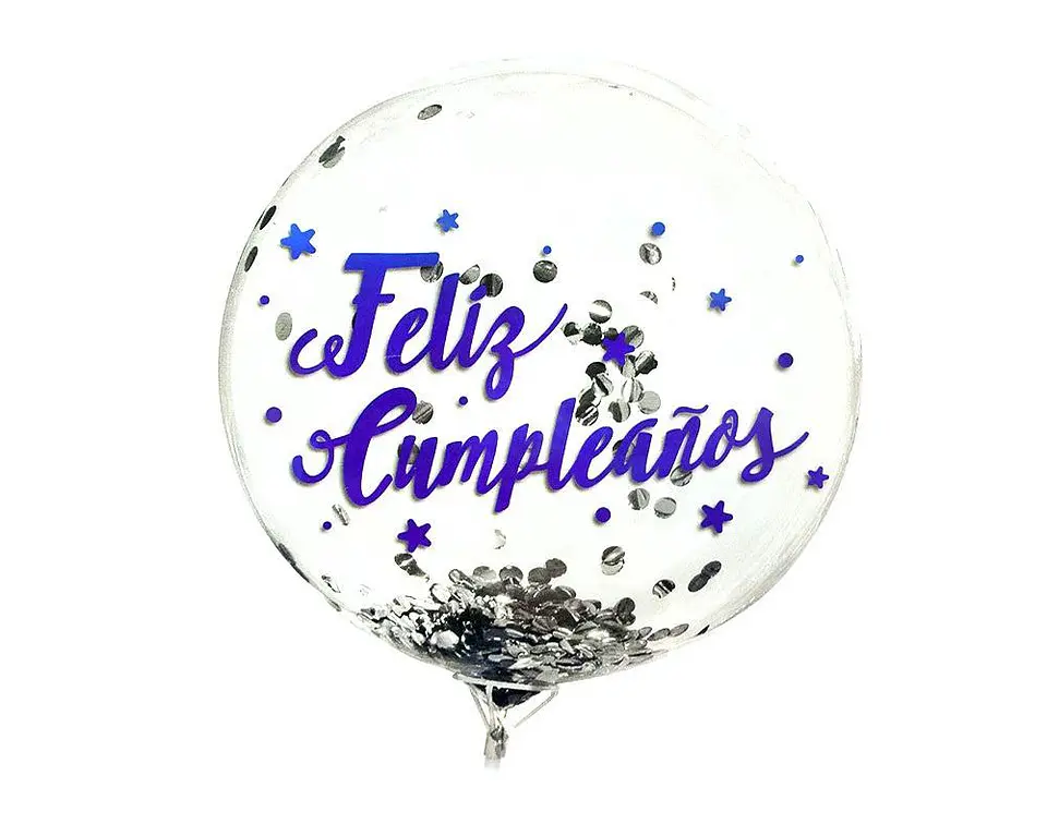 Globo burbuja confetti feliz cumpleaños 3