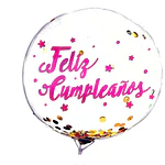 Globo burbuja confetti feliz cumpleaños