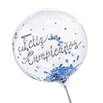 Globo burbuja confetti feliz cumpleaños