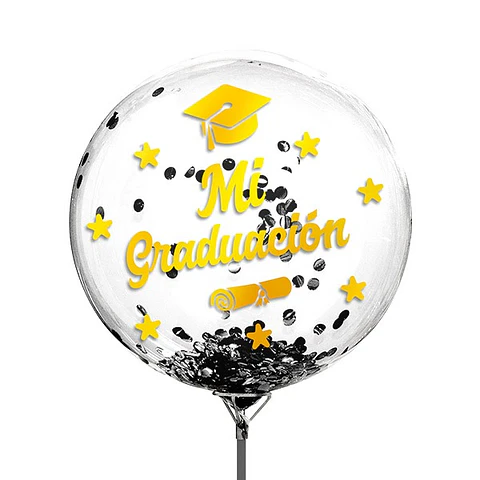 Globo burbuja confetti mi graduación