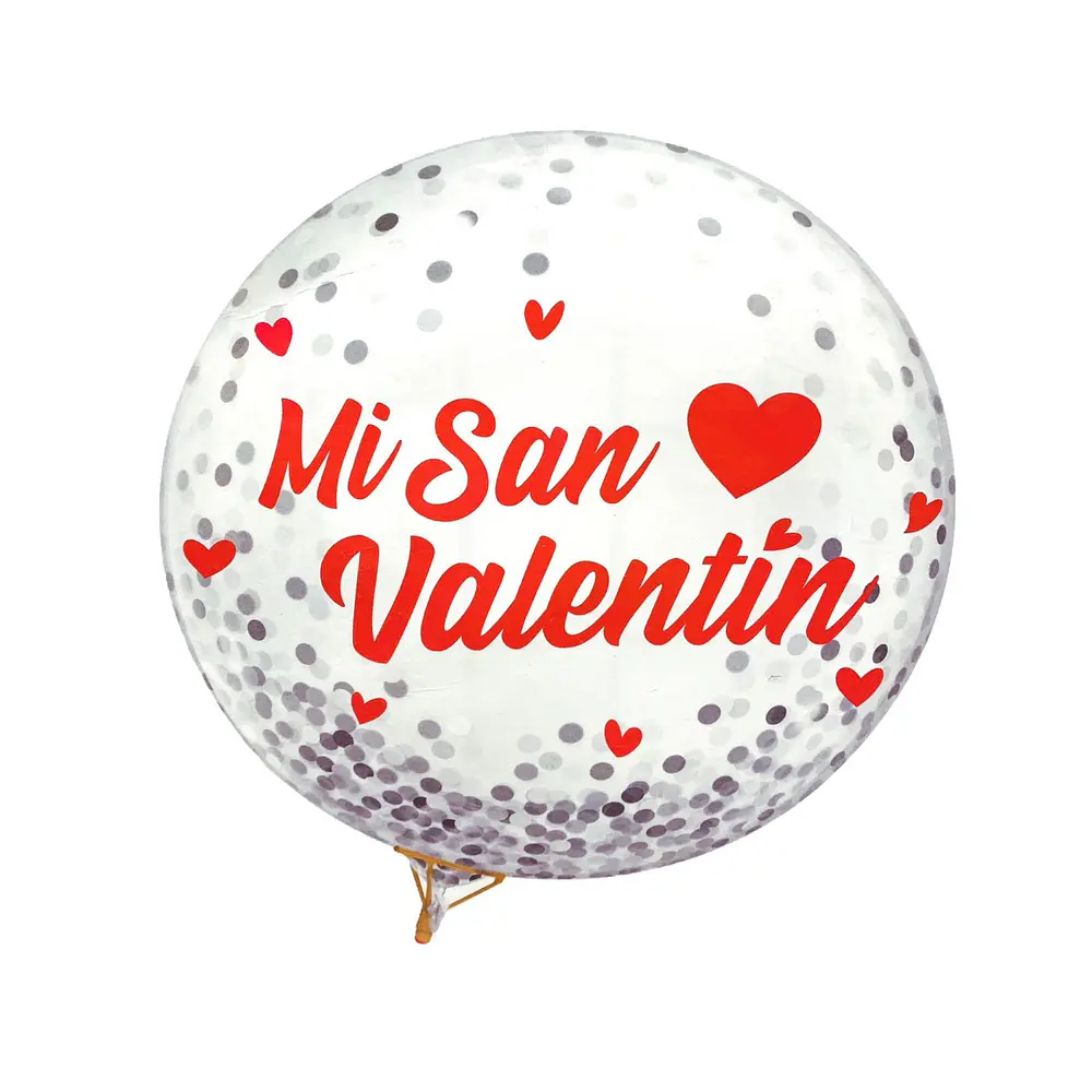 Globo burbuja confetti mi san Valentín
