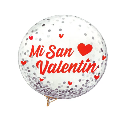 Globo burbuja confetti mi san Valentín