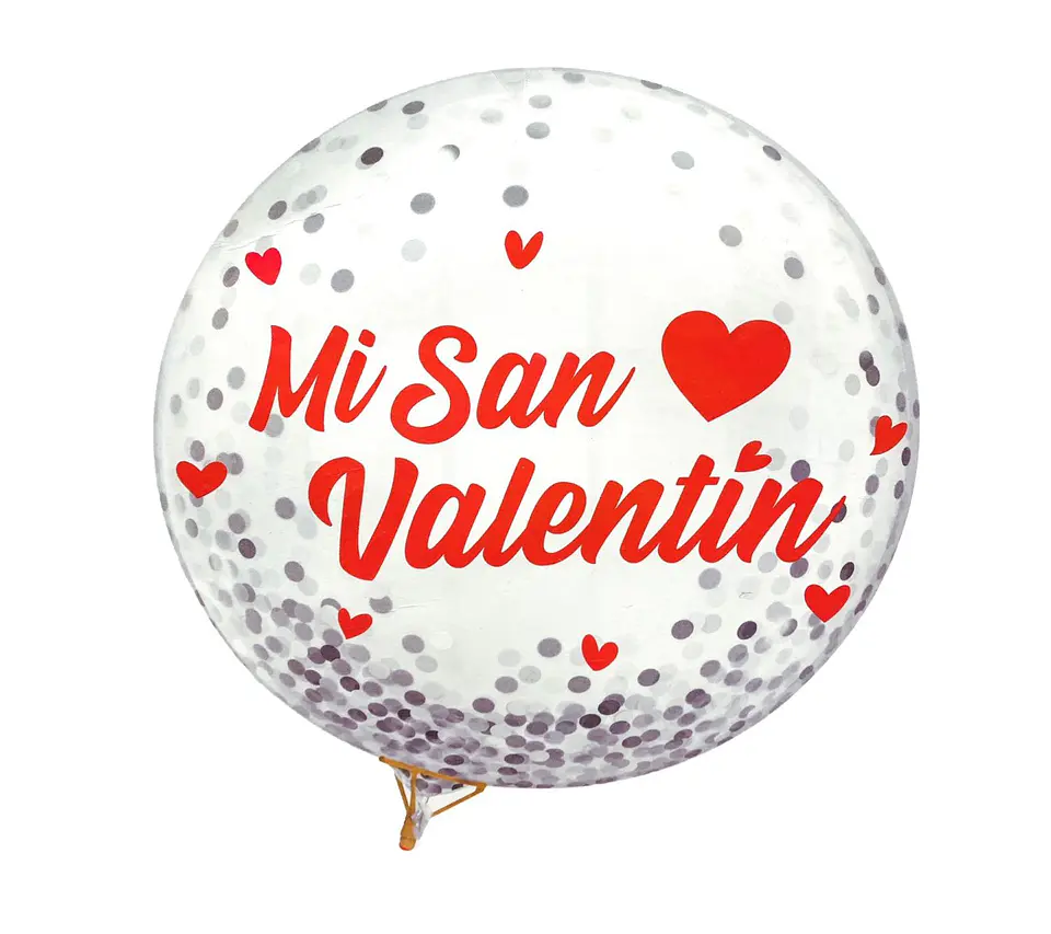 Globo burbuja confetti mi san Valentín 1