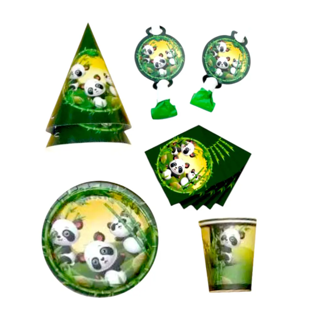 Pack cumpleaños temática panda 30 unidades 