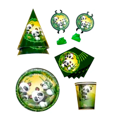 Pack cumpleaños temática panda 30 unidades 