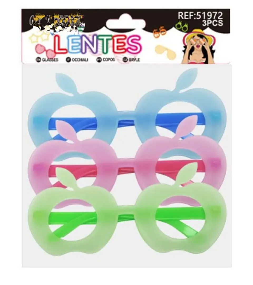 Lentes cotillón manzana 2