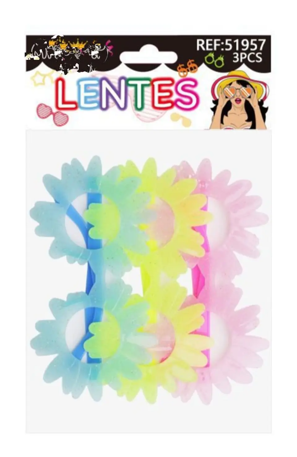 Lentes cotillón flor 2