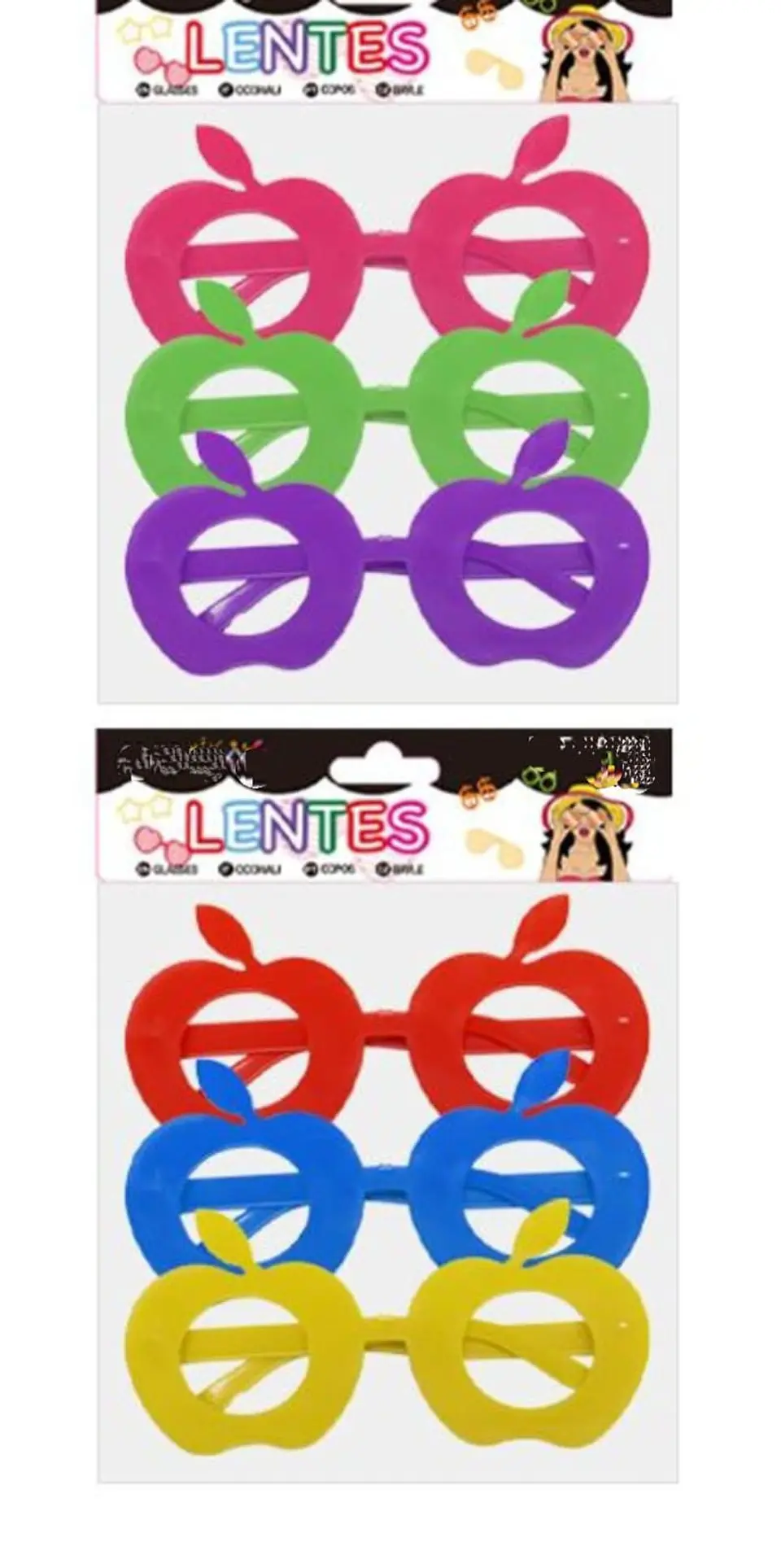 Lentes cotillón manzana 2