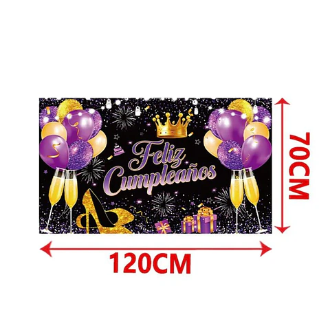 Fondo de tela feliz cumpleaños 70 x 120 cm