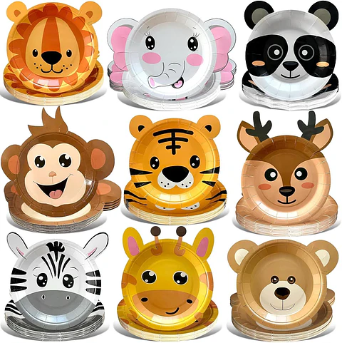 Platos animalitos 6 unidades