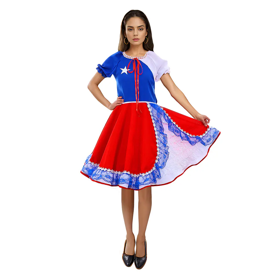 Vestido huasa chinita bandera chile 1