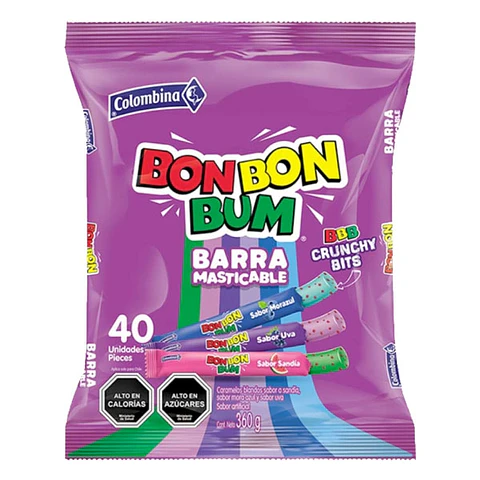 Masticables Bon Bon Bum sandía, uva y morazul 40 unidades