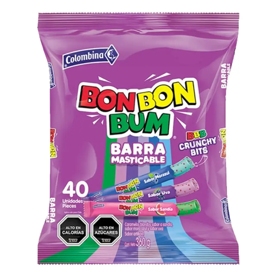 Masticables Bon Bon Bum sandía, uva y morazul 40 unidades 1